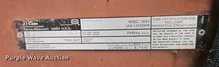 image for item EO4647 1992 Case 1840 skid steer loader