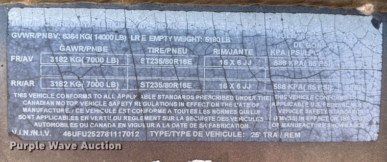 image for item EP0538 2008 Diamond C equipment trailer