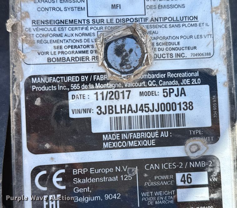 image for item EP0572 2018 Can-Am Outlander 650 ATV