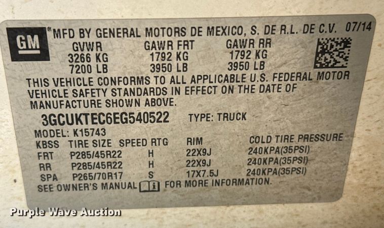 image for item EP0629 2014 Chevrolet Silverado Crew Cab pickup truck