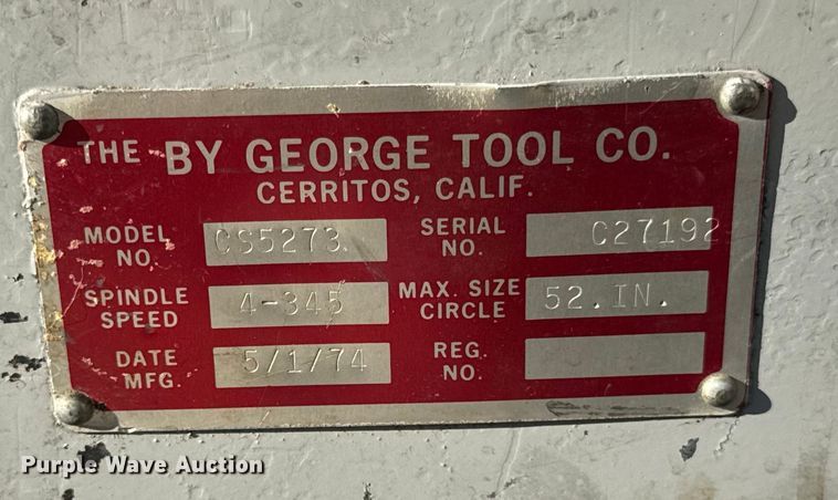 image for item ER0108 George Tool Co CS5273 metal circle cutter