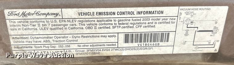 image for item ET3155 2003 Ford Crown Victoria Police Interceptor 