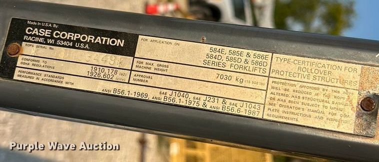 image for item ET3160 1998 Case 586E forklift