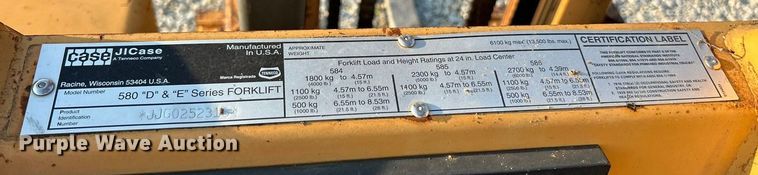 image for item ET3160 1998 Case 586E forklift