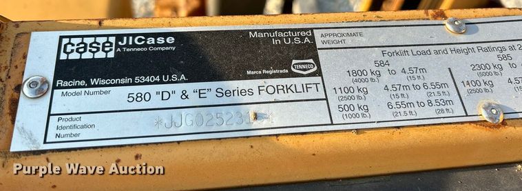 image for item ET3160 1998 Case 586E forklift
