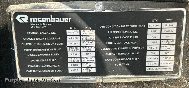 image for item ET3176 2017 Rosenbauer Motors fire truck cab and chassis