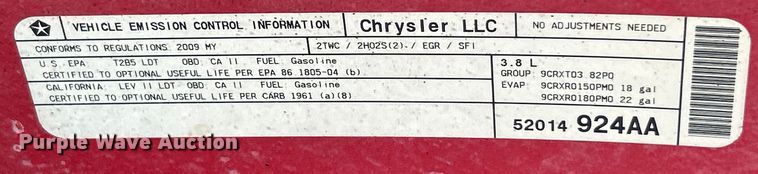 image for item ET3179 2009 Jeep Wrangler SUV