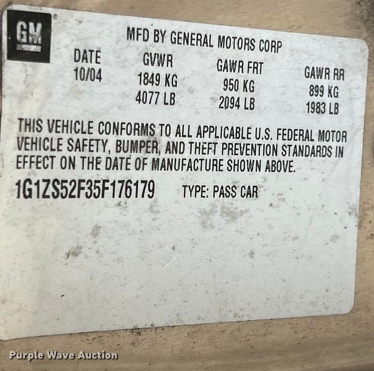 image for item ET3181 2005 Chevrolet Malibu 