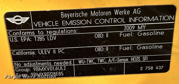 image for item ET3183 2009 Mini Cooper 