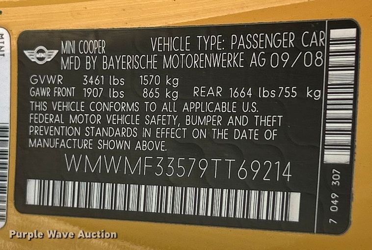 image for item ET3183 2009 Mini Cooper 