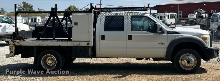 image for item ET3186 2011 Ford F550 Super Duty Crew Cab flatbed truck