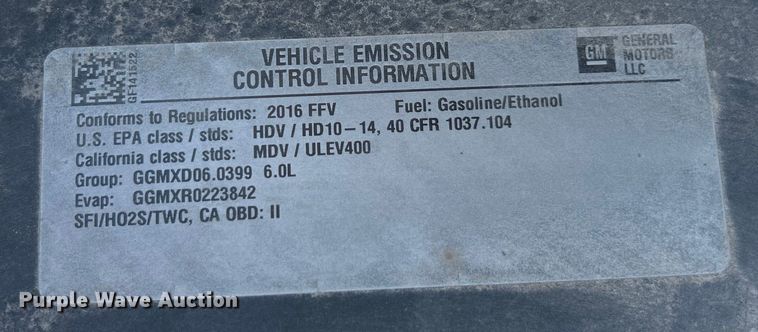 image for item ET3481 2016 Chevrolet Silverado 3500HD Crew Cab utility bed pickup truck