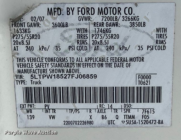 image for item ET3483 2007 Lincoln Mark LT SuperCrew pickup truck