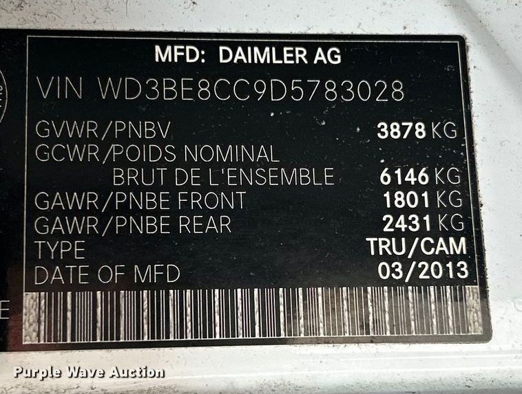 image for item ET3490 2013 Mercedes-Benz Sprinter 2500 refrigerated van