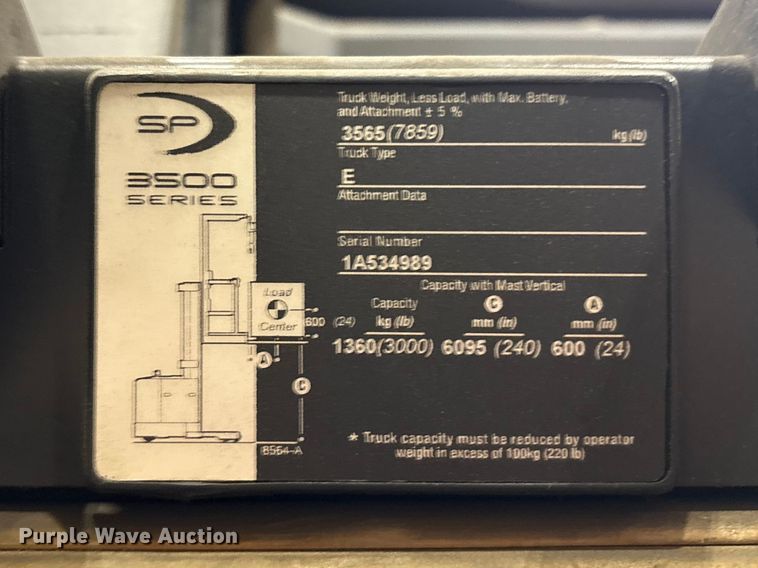 image for item ET8543 2018 Crown SP3520-30 order picker