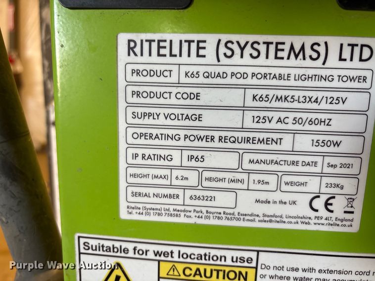 image for item EU0106 Right light K65 quad pod light plant