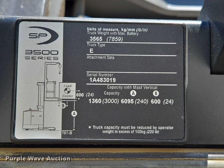 image for item EU2532 2017 Crown SP3520-30 order picker