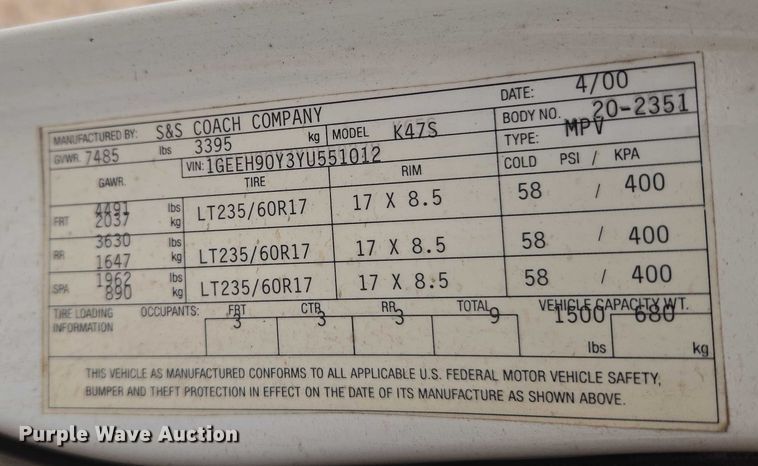 image for item EU3531 2000 Cadillac Krystal Koach Base limousine