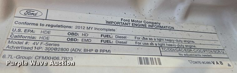 image for item EU3628 2012 Ford F550 Super Duty Crew Cab utility / service truck