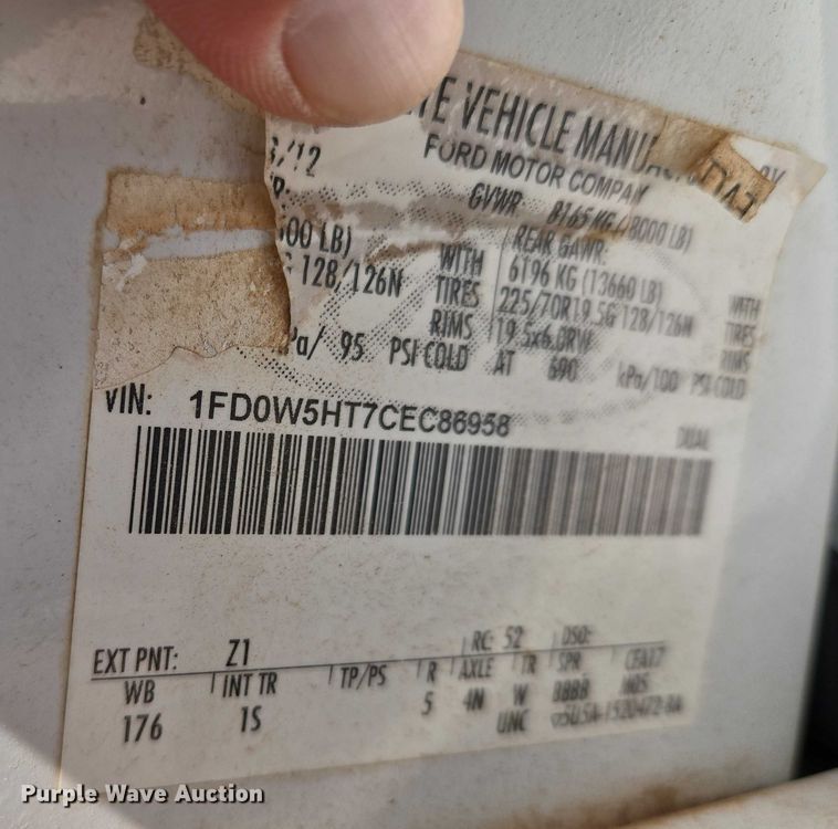 image for item EU3628 2012 Ford F550 Super Duty Crew Cab utility / service truck