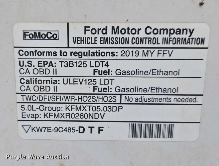 image for item EU3634 2019 Ford F150 XLT SuperCrew pickup truck