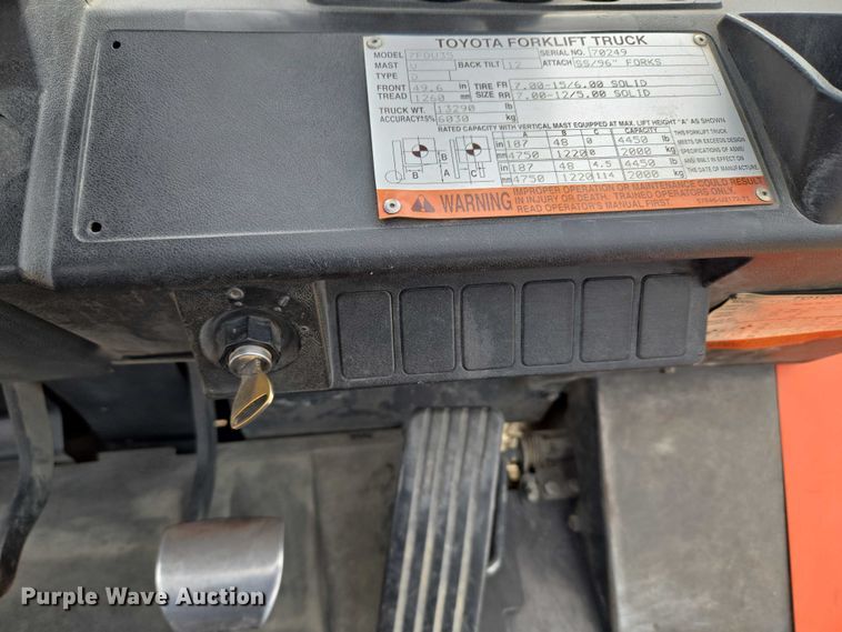 image for item EU3696 Toyota 7FDU35 forklift