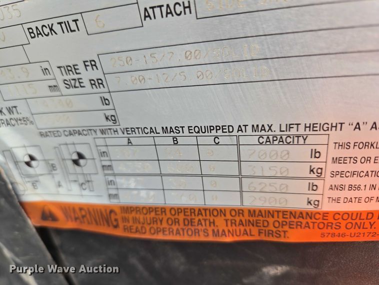 image for item EU3696 Toyota 7FDU35 forklift