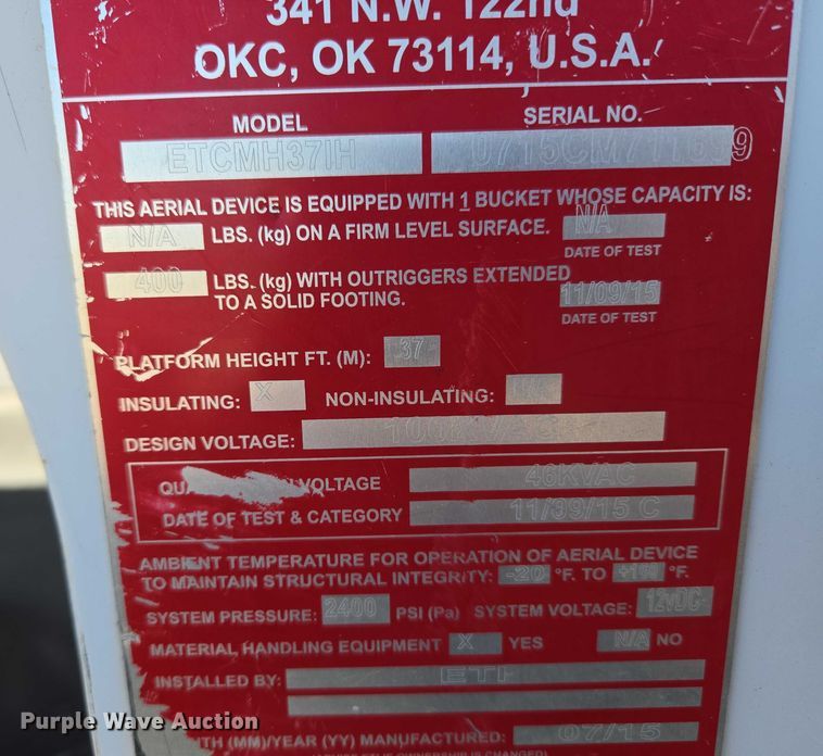 image for item EU3700 2016 RAM 5500 bucket truck