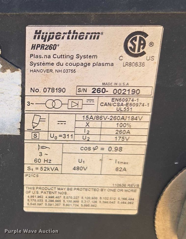 image for item EU3703 Messer plasma cutting table