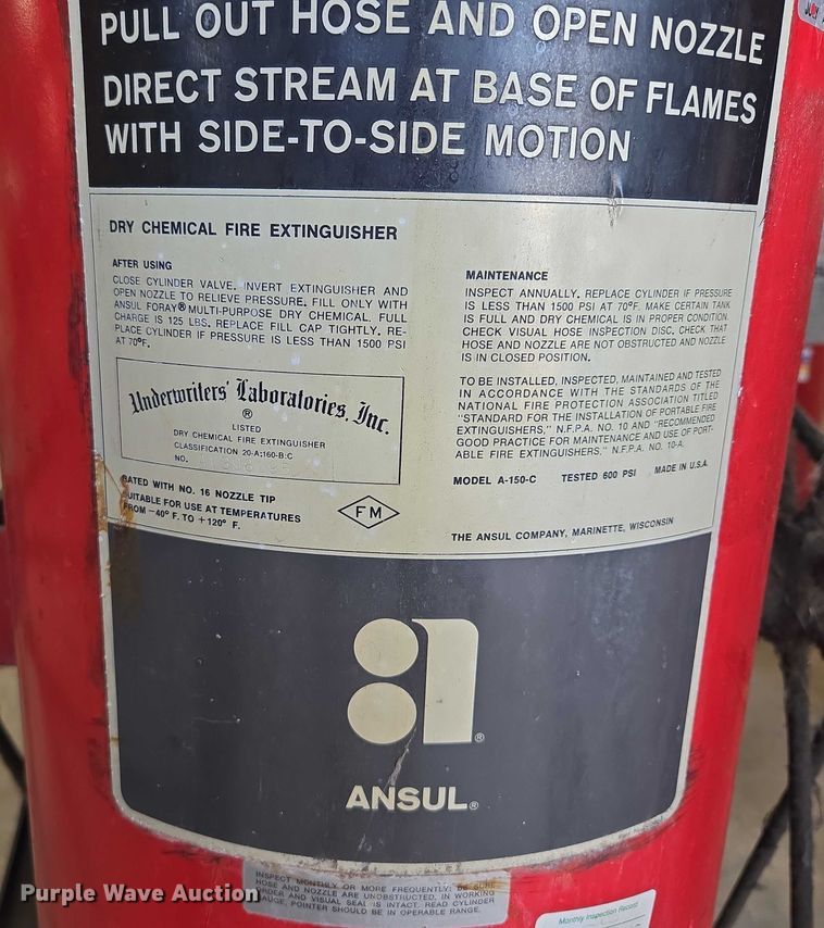 image for item EV1730 (5) Ansul 150 dry chemical fire extinguishers