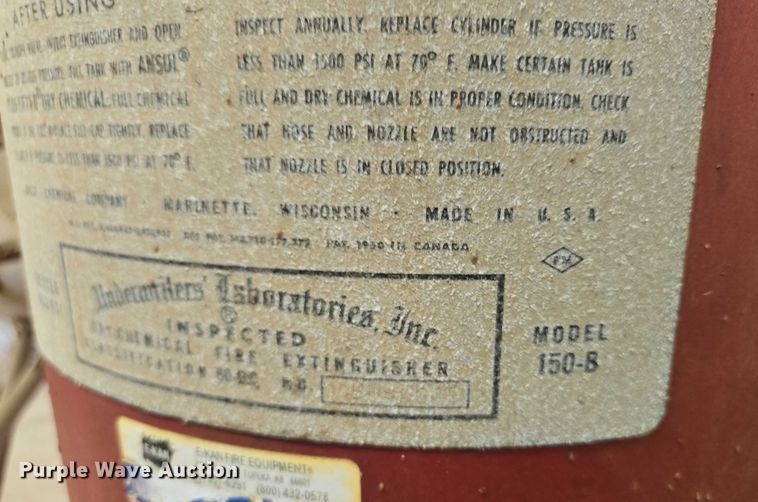 image for item EV1730 (5) Ansul 150 dry chemical fire extinguishers