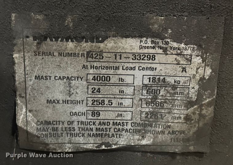 image for item EV1840 Raymond 425-C40QM forklift