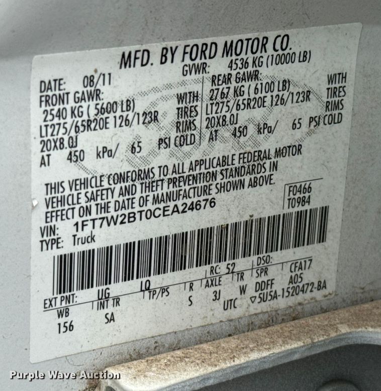 image for item GH9315 2012 Ford F250 Super Duty King Ranch Crew Cab pickup truck