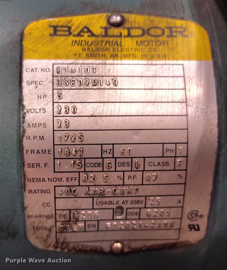 image for item IP9698 2002 Curtis 5E2VT8-A2 air compressor