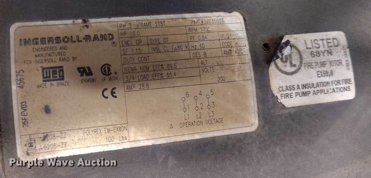 image for item IP9699 Ingersoll Rand 2545 air compressor