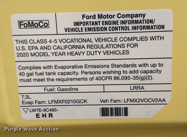 image for item NU9578 2021 Ford E450 Super Duty delivery truck