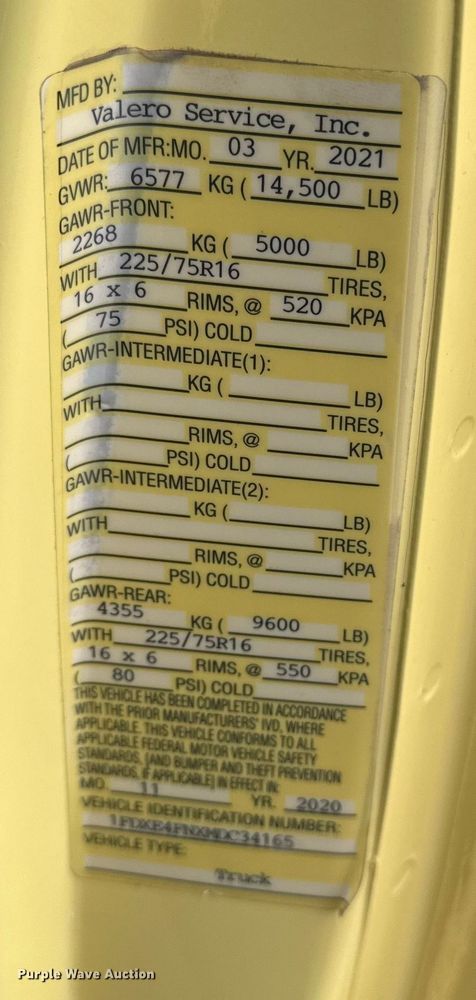 image for item NU9578 2021 Ford E450 Super Duty delivery truck