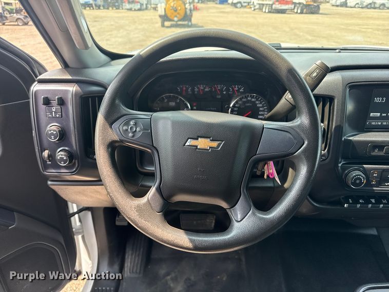 image for item NU9592 2022 Chevrolet Silverado 5500HD Crew Cab flatbed truck