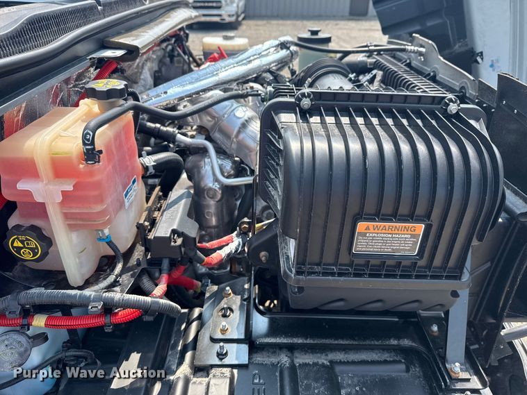 image for item NU9592 2022 Chevrolet Silverado 5500HD Crew Cab flatbed truck