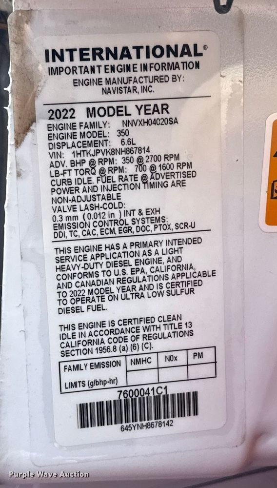 image for item NU9592 2022 Chevrolet Silverado 5500HD Crew Cab flatbed truck