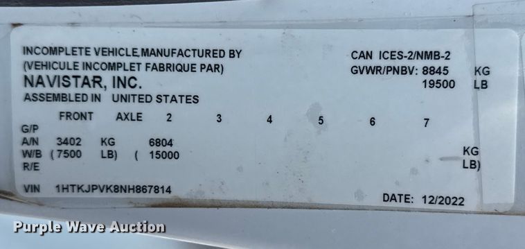 image for item NU9592 2022 Chevrolet Silverado 5500HD Crew Cab flatbed truck