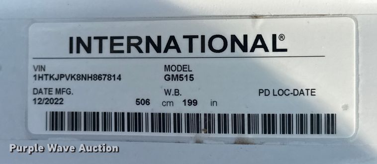 image for item NU9592 2022 Chevrolet Silverado 5500HD Crew Cab flatbed truck