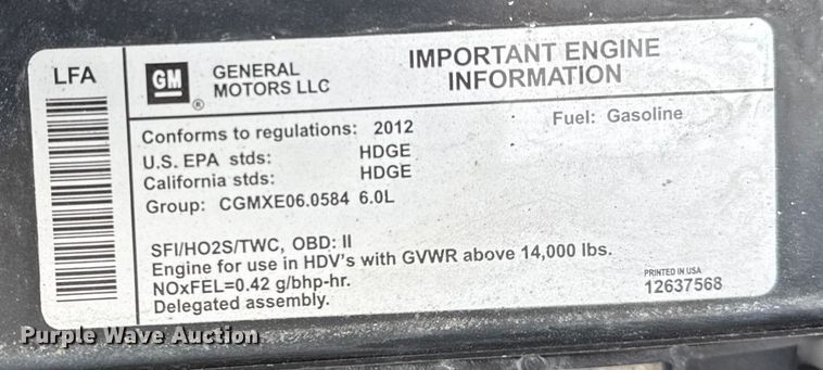 image for item NU9613 2012 Isuzu NPR box truck