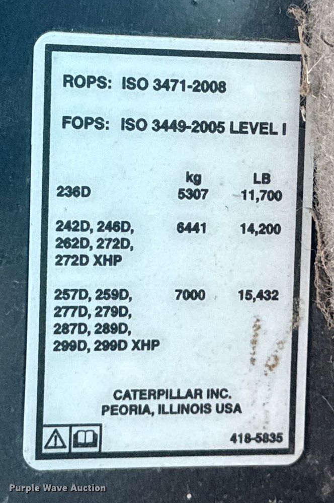 image for item DJ7791 2014 Caterpillar 289D tracked skid steer loader