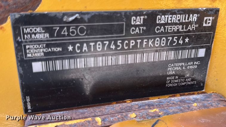 image for item DO2232 2015 Caterpillar 745C articulated haul truck