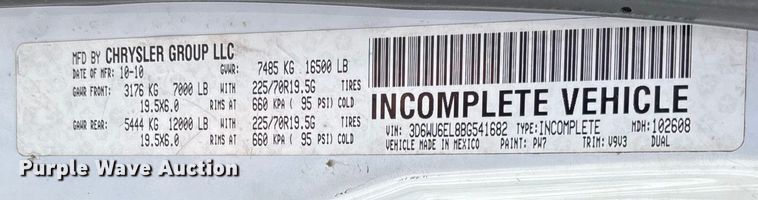 image for item DR4897 2011 Dodge  Ram 4500HD utility / service truck