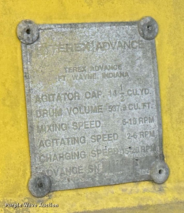 image for item DT6271 2007 Terex Advance 613410APPT61211 ready mix truck