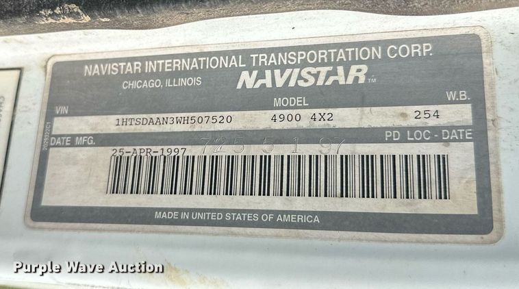 image for item DT6315 1998 International 4900 flatbed truck