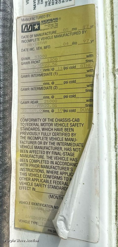 image for item DT6315 1998 International 4900 flatbed truck