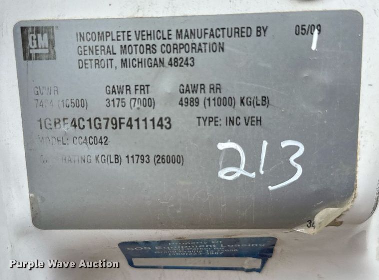 image for item DT6341 2009 Chevrolet C4500 flatbed truck